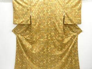 亀甲に花楓模様小紋着物